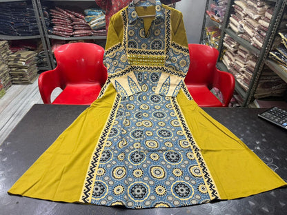 Elegant One-Piece Gown Style Cotton Kurta