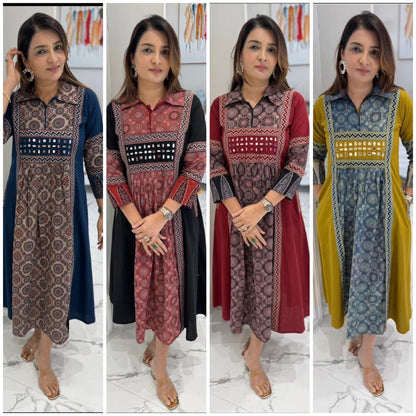 Elegant One-Piece Gown Style Cotton Kurta