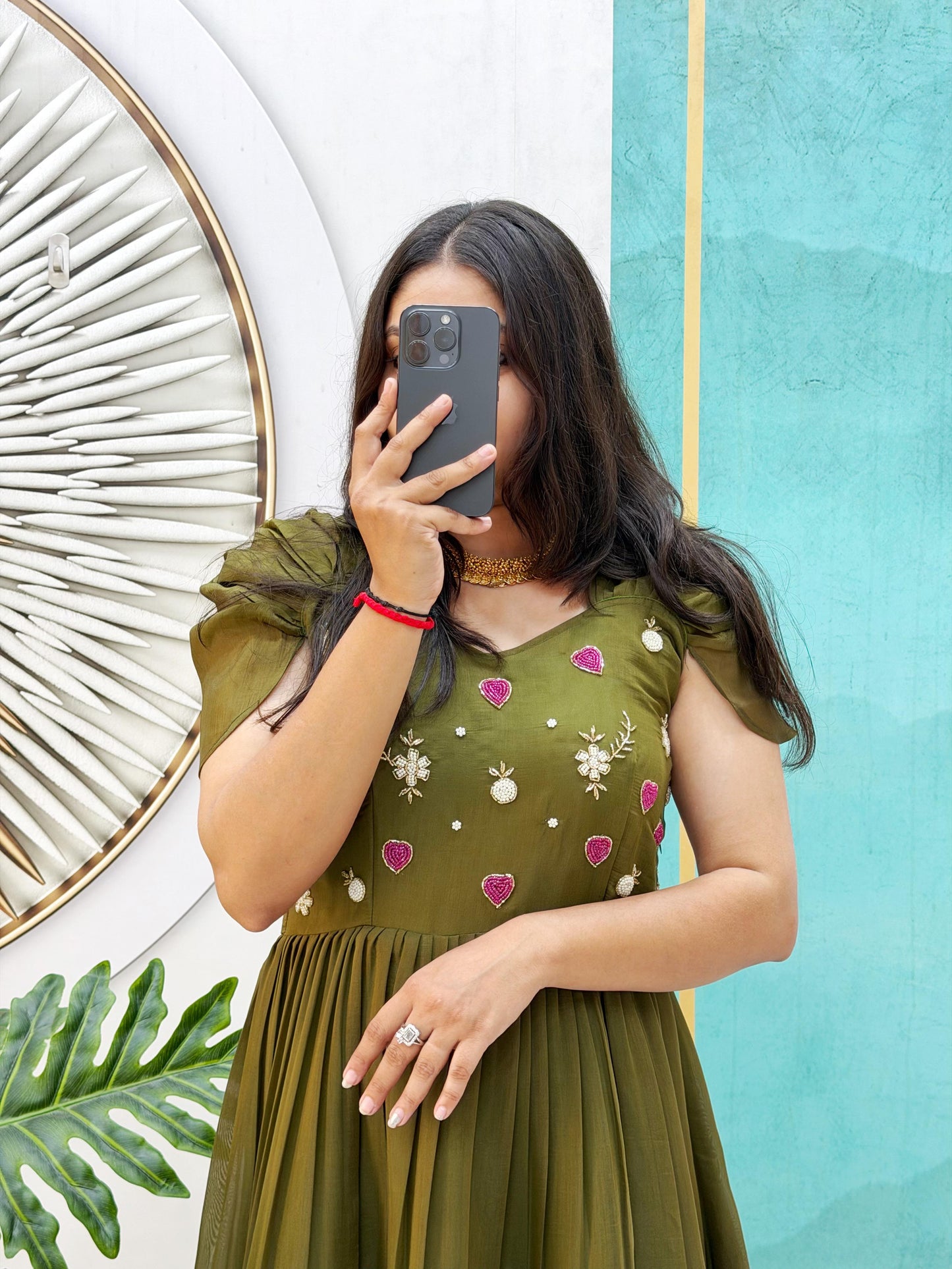 Stylish Maggam Work Mul Cotton Dress