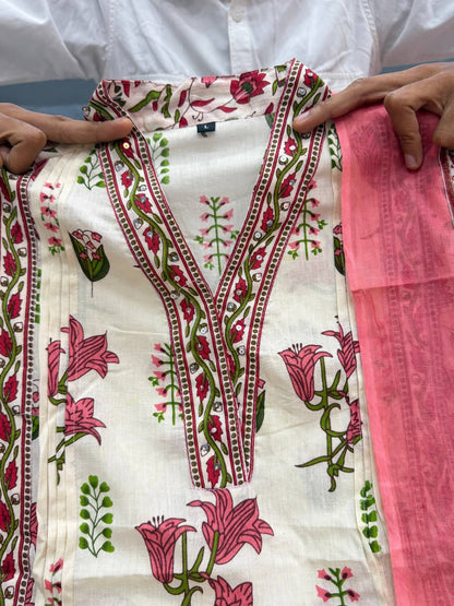Gorgeous Gulab Pure Taj Cotton Kurta Set