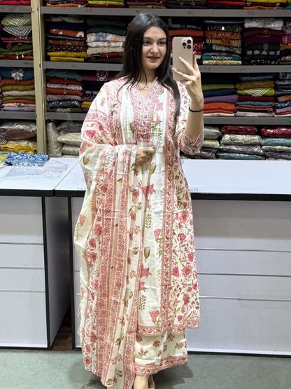 Gorgeous Gulab Pure Taj Cotton Kurta Set