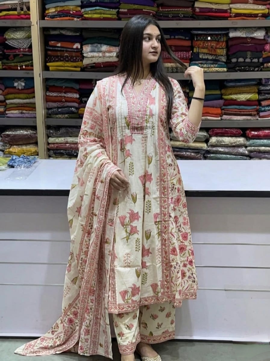 Gorgeous Gulab Pure Taj Cotton Kurta Set