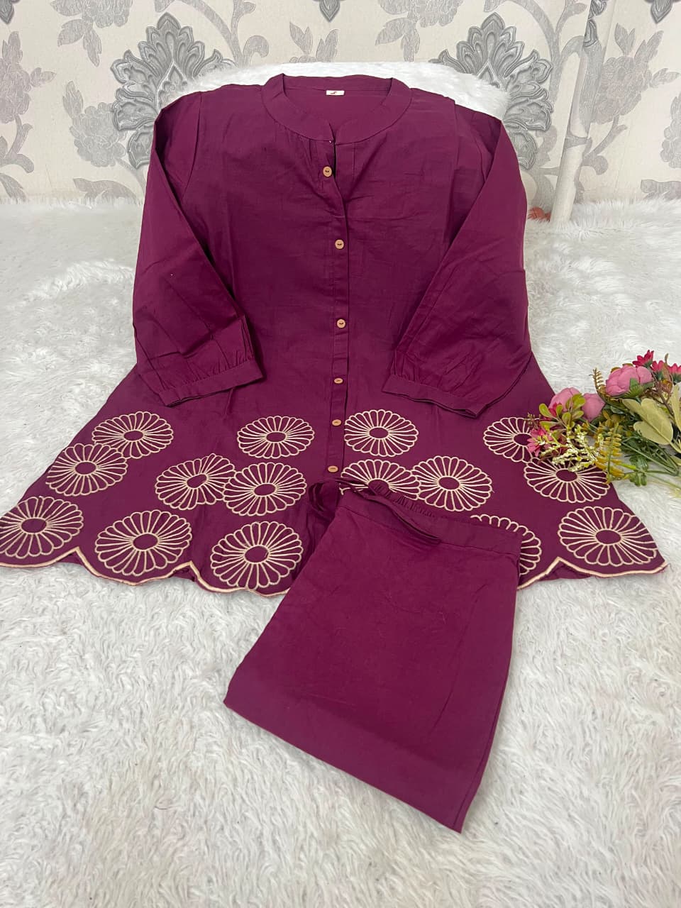 Classy Embroidered Cotton Co-Ord Set