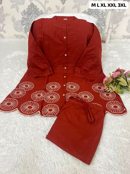 Classy Embroidered Cotton Co-Ord Set