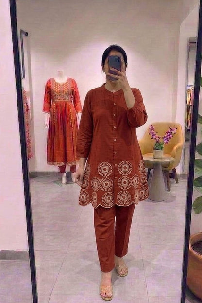 Classy Embroidered Cotton Co-Ord Set