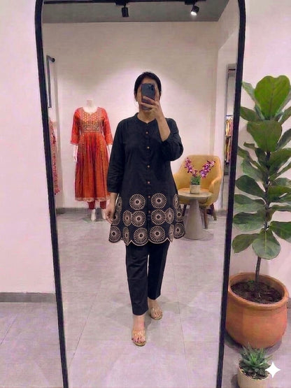 Classy Embroidered Cotton Co-Ord Set