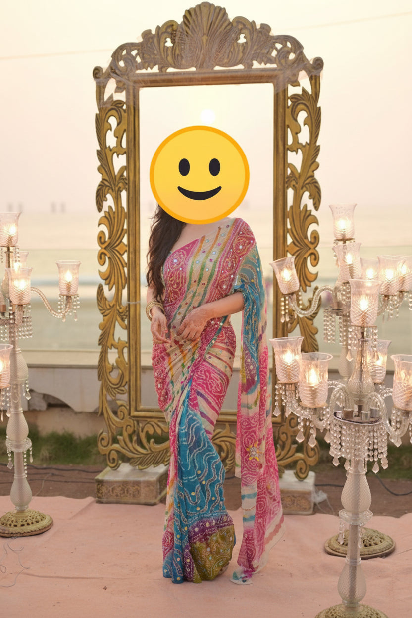 Gorgeous Bandhani & Leheriya-inspired Silk Saree
