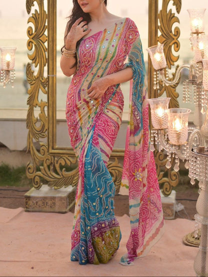 Gorgeous Bandhani & Leheriya-inspired Silk Saree