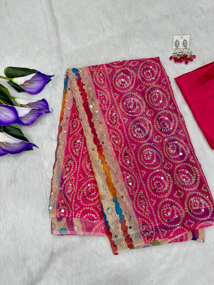 Gorgeous Bandhani & Leheriya-inspired Silk Saree