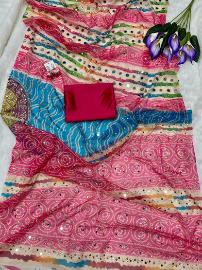 Gorgeous Bandhani & Leheriya-inspired Silk Saree