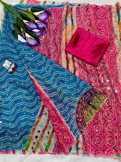 Gorgeous Bandhani & Leheriya-inspired Silk Saree