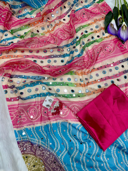 Gorgeous Bandhani & Leheriya-inspired Silk Saree