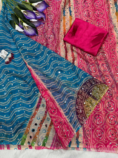 Gorgeous Bandhani & Leheriya-inspired Silk Saree