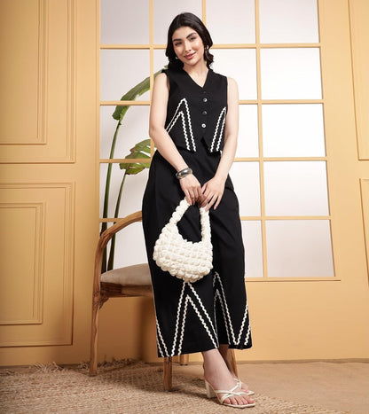 Premium Lace Work Cotton Co-Ord Set