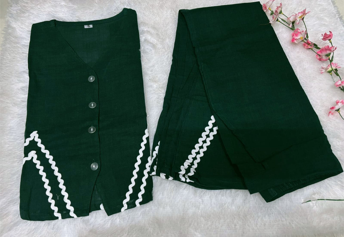 Premium Lace Work Cotton Co-Ord Set