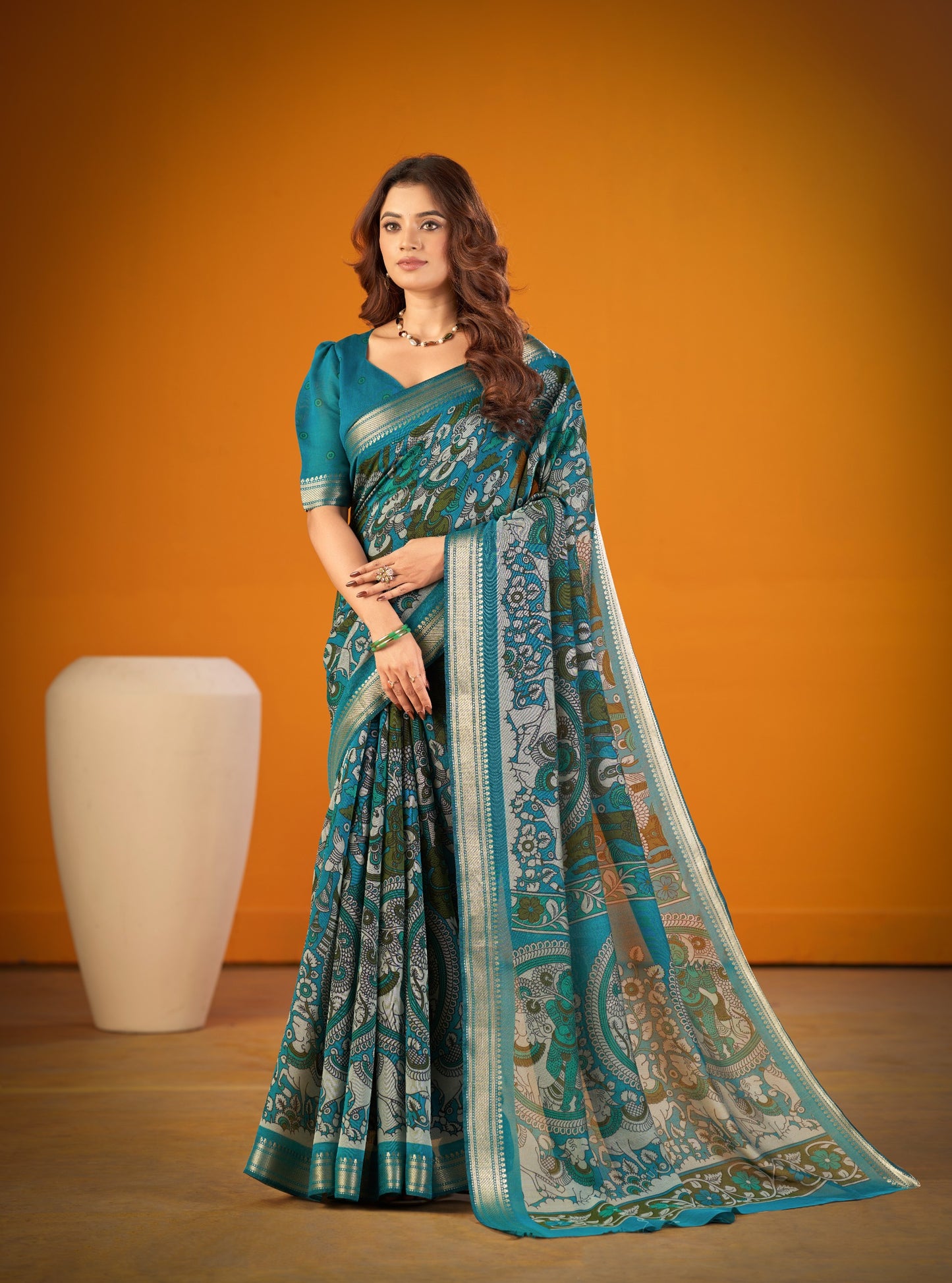 Exclusive Kalamkari Chanderi Saree