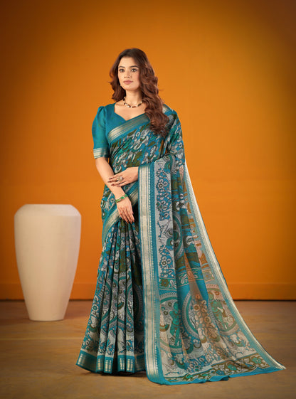 Exclusive Kalamkari Chanderi Saree