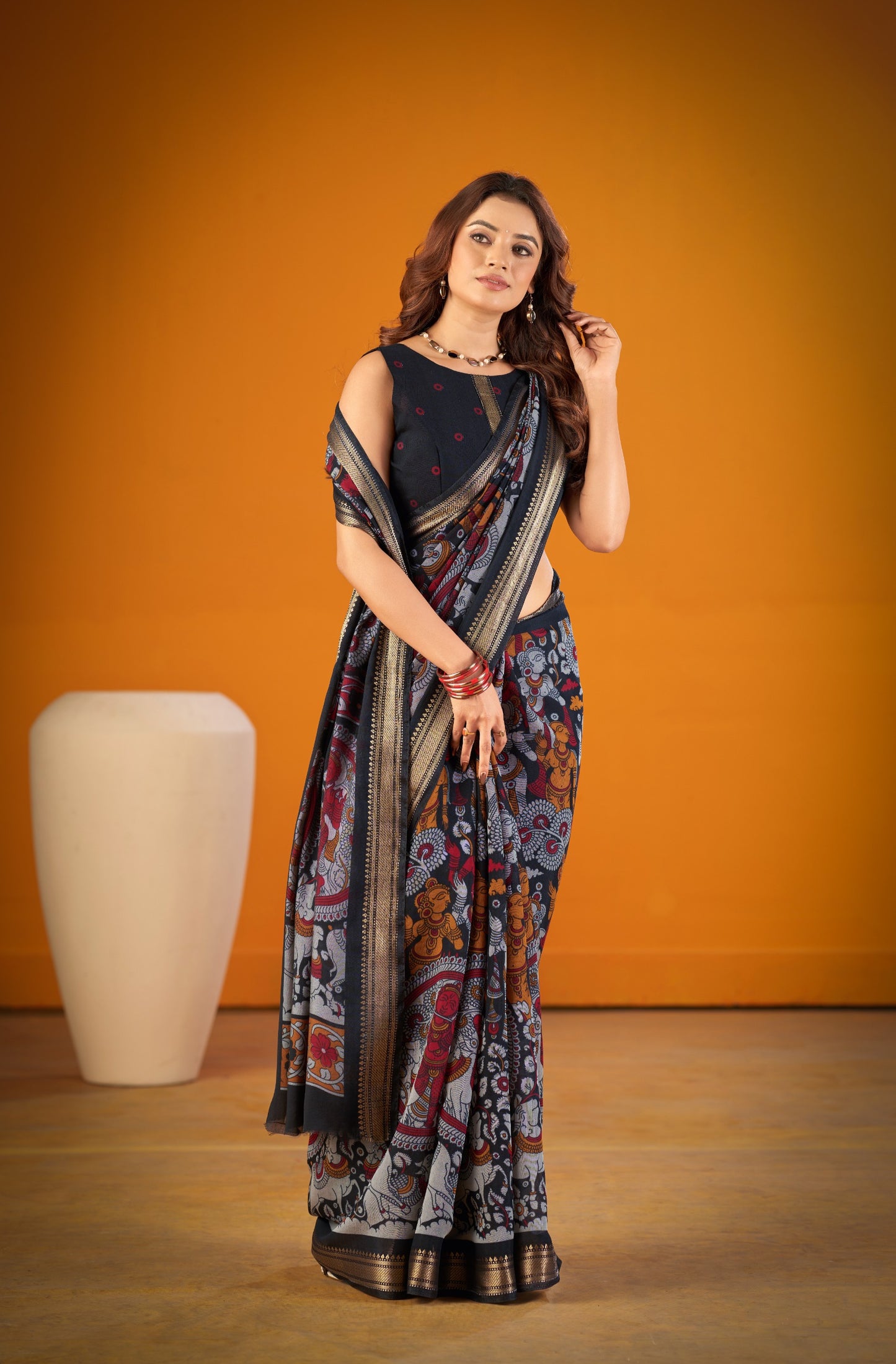 Exclusive Kalamkari Chanderi Saree