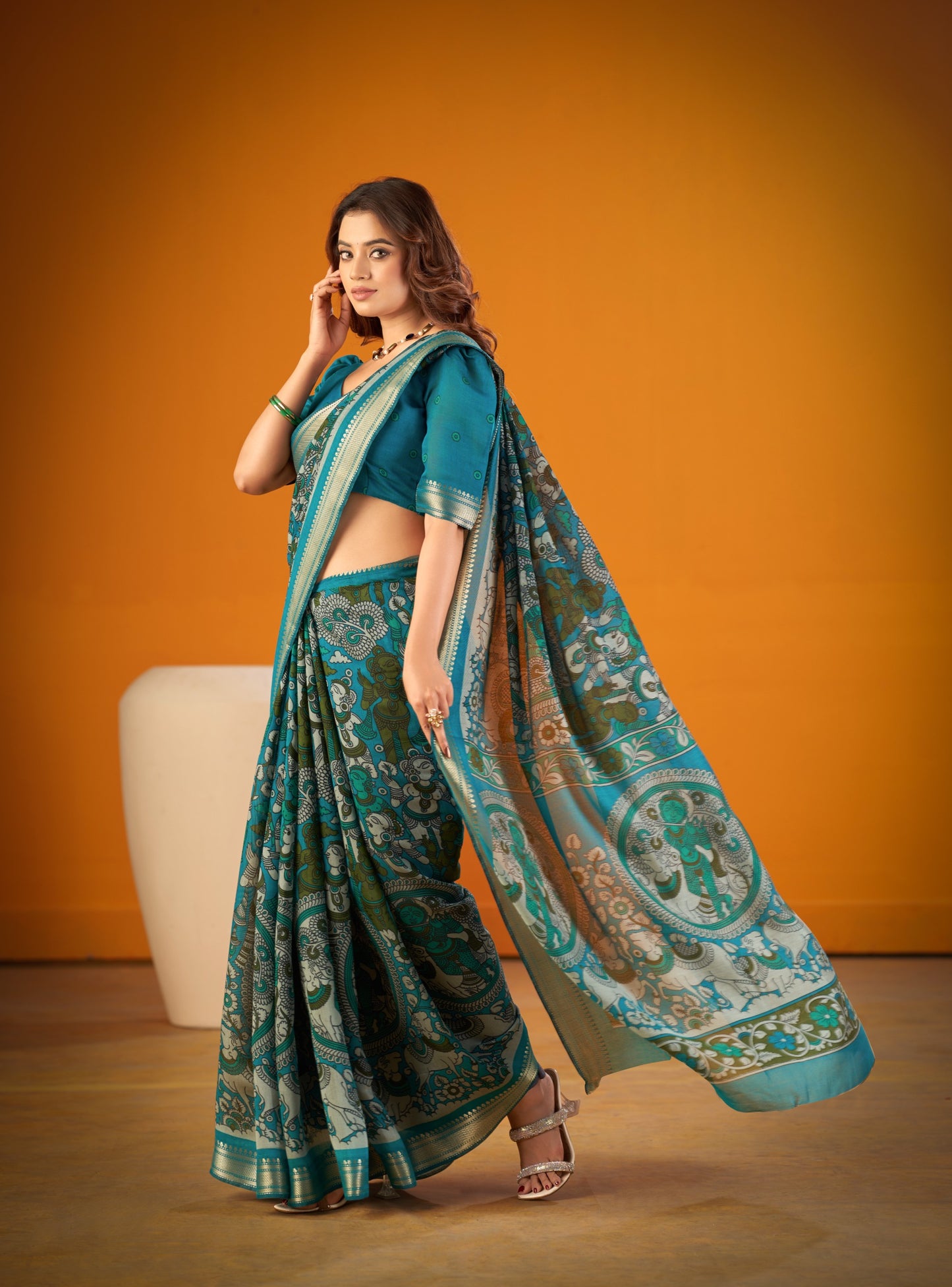 Exclusive Kalamkari Chanderi Saree