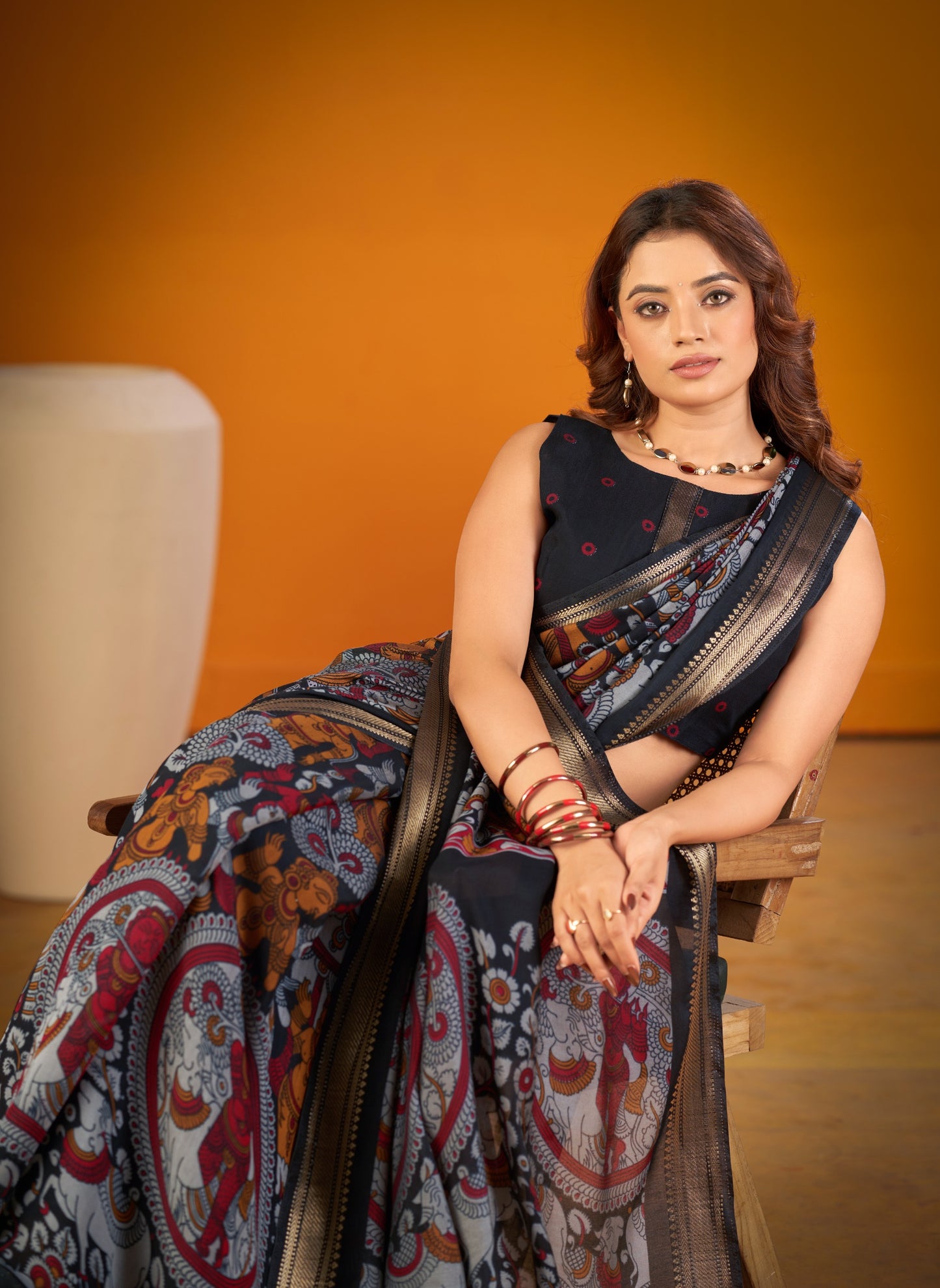Exclusive Kalamkari Chanderi Saree