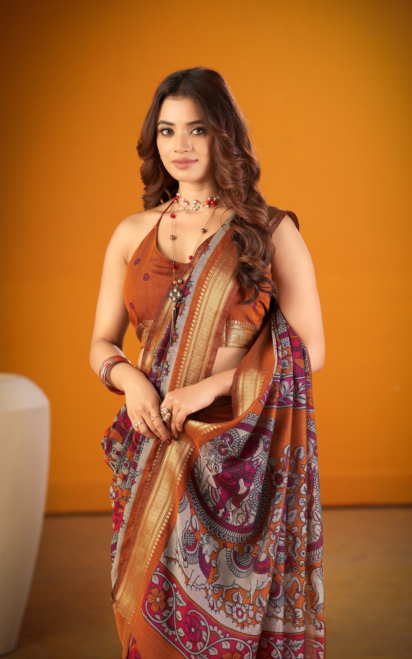 Exclusive Kalamkari Chanderi Saree
