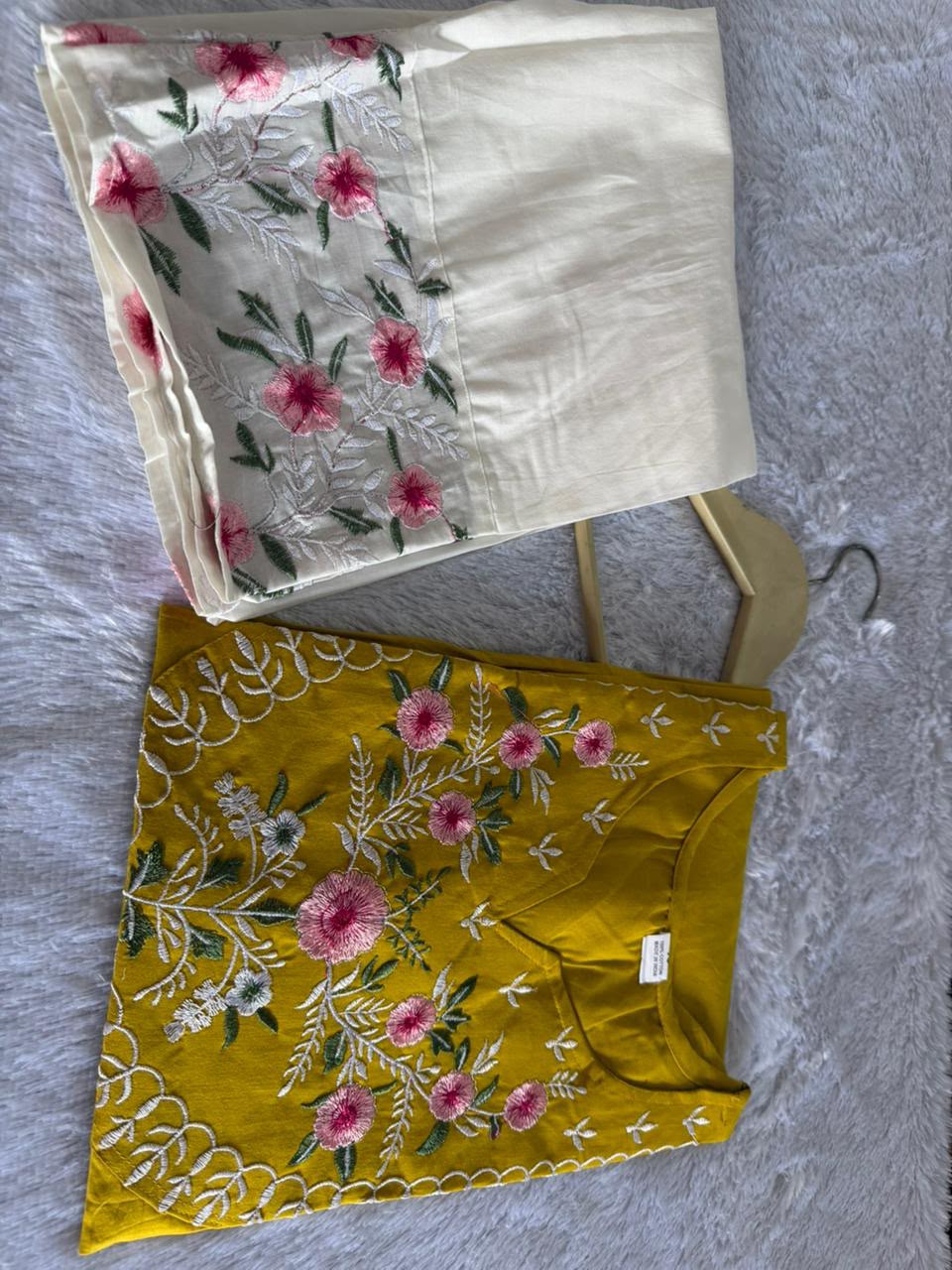 Elegant Embroidered Pure Cotton Co-Ord Set