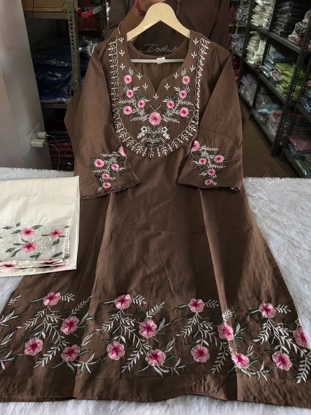 Elegant Embroidered Pure Cotton Co-Ord Set