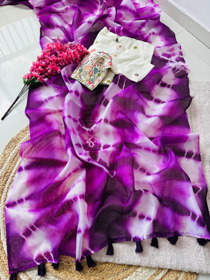 Trendy Tie & Dye Kota Doriya Saree