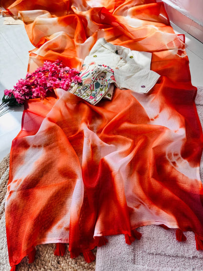 Trendy Tie & Dye Kota Doriya Saree