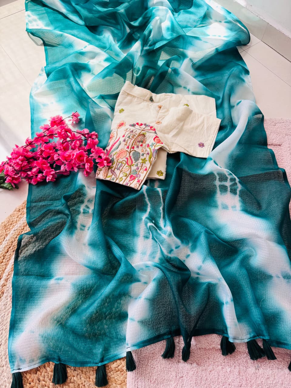 Trendy Tie & Dye Kota Doriya Saree