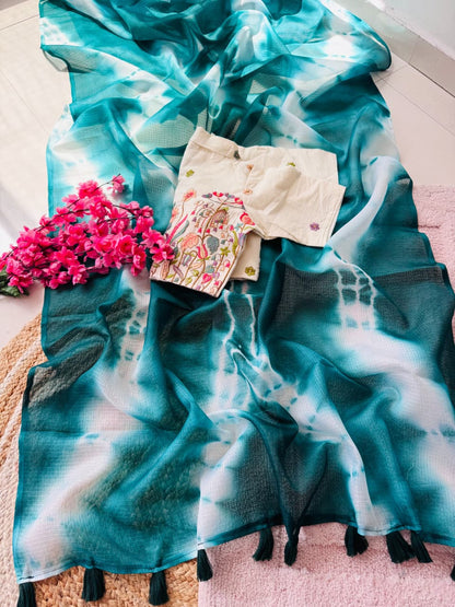 Trendy Tie & Dye Kota Doriya Saree