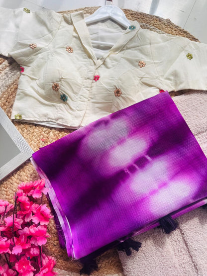 Trendy Tie & Dye Kota Doriya Saree