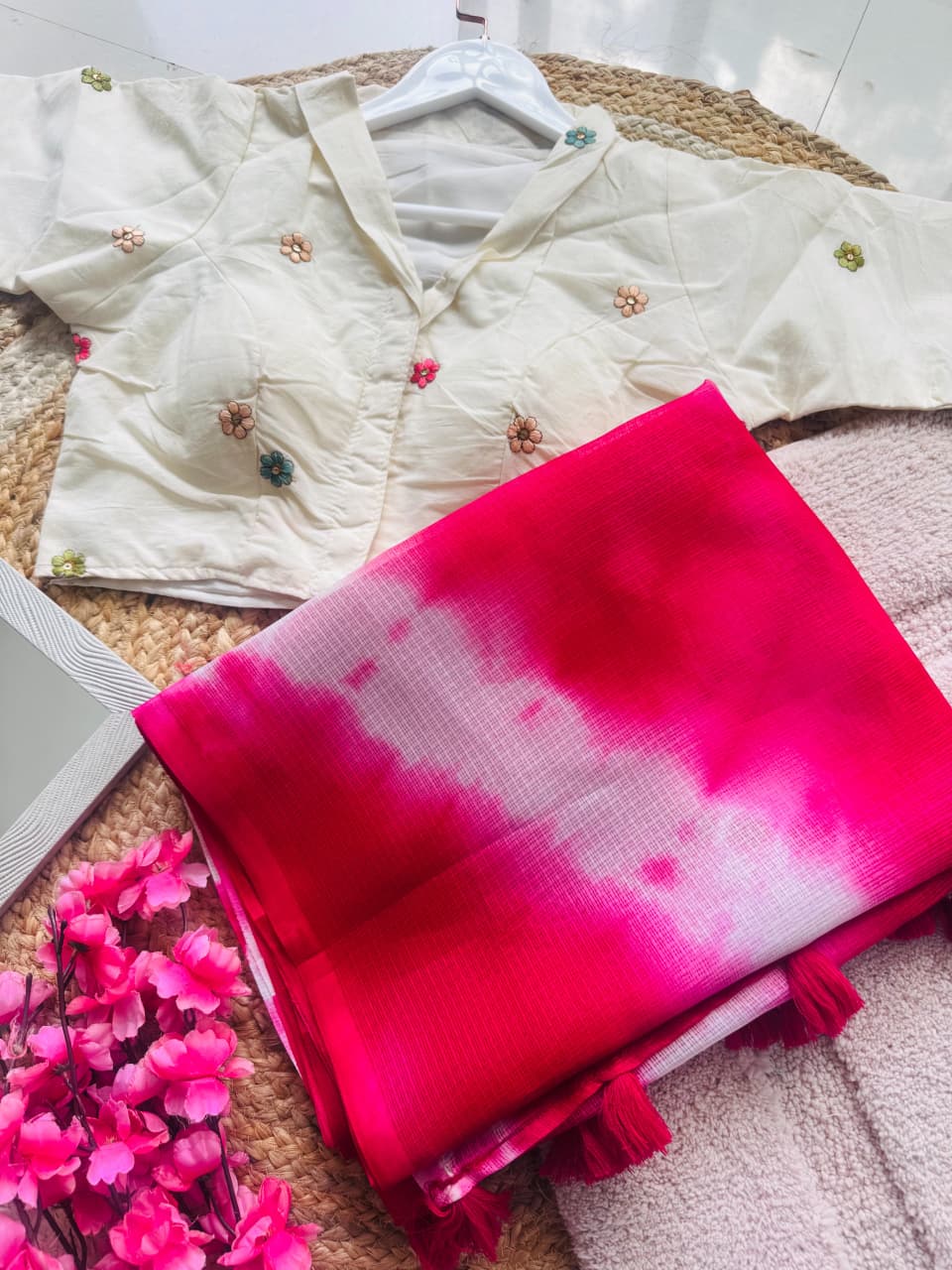 Trendy Tie & Dye Kota Doriya Saree