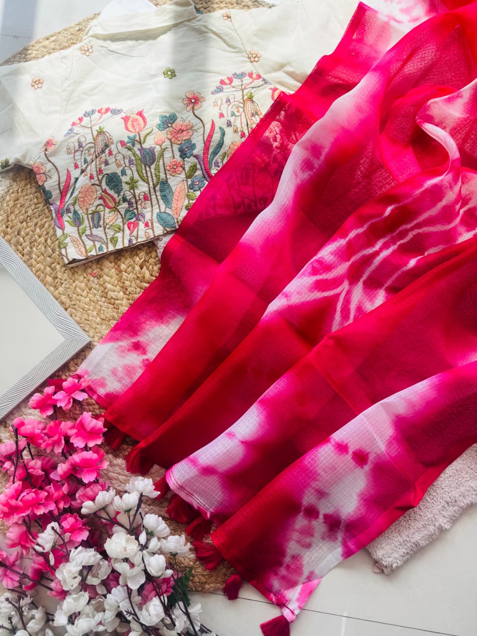 Trendy Tie & Dye Kota Doriya Saree