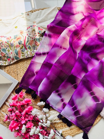 Trendy Tie & Dye Kota Doriya Saree