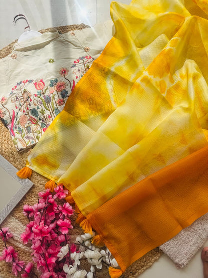 Trendy Tie & Dye Kota Doriya Saree