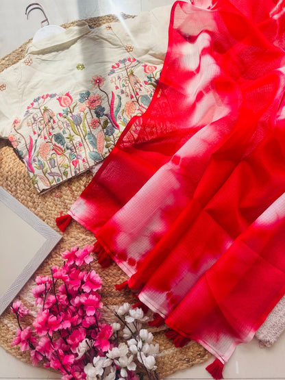 Trendy Tie & Dye Kota Doriya Saree