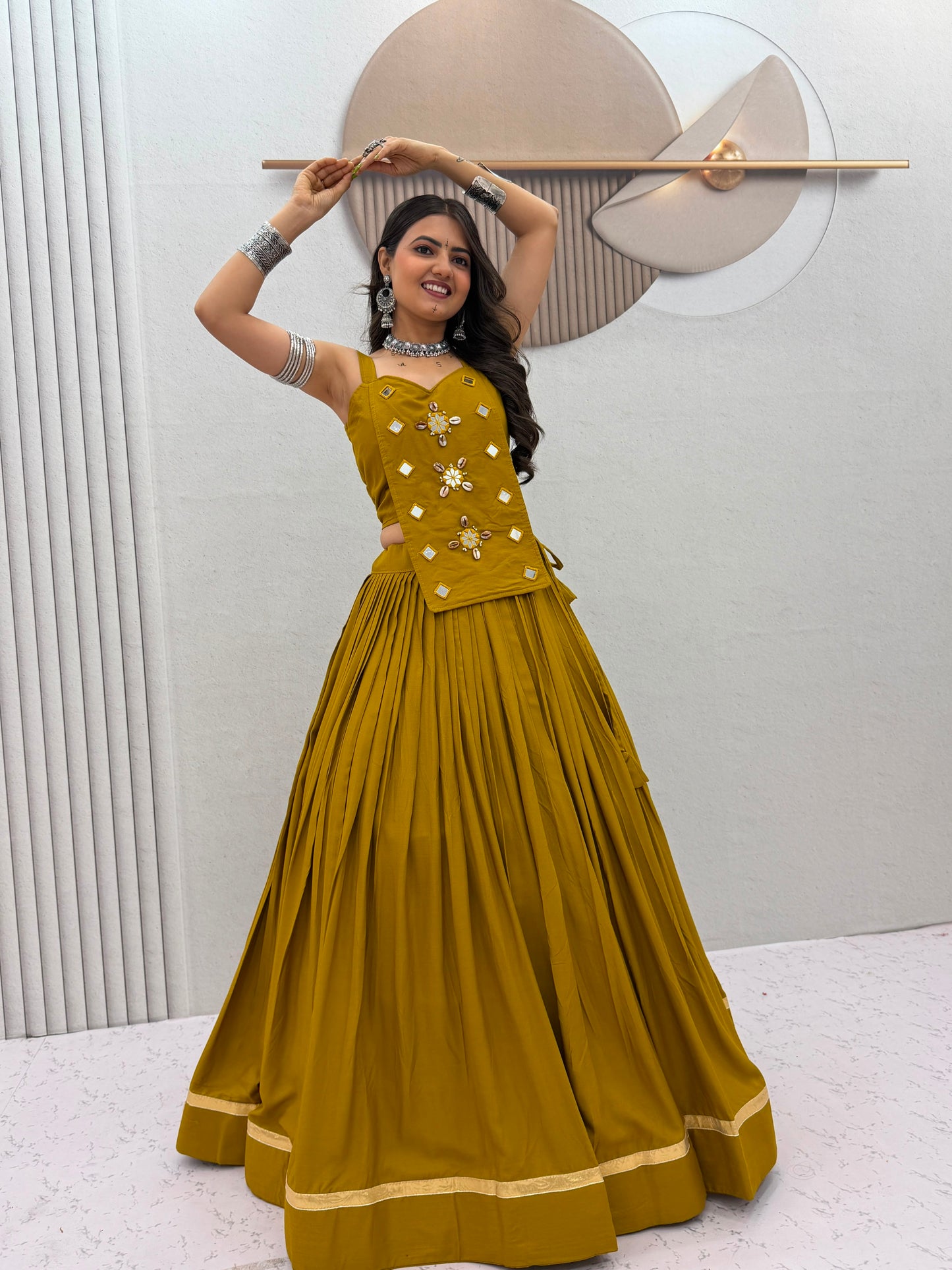 Navratri Special Lehenga Choli Set With Real Codi Detailing