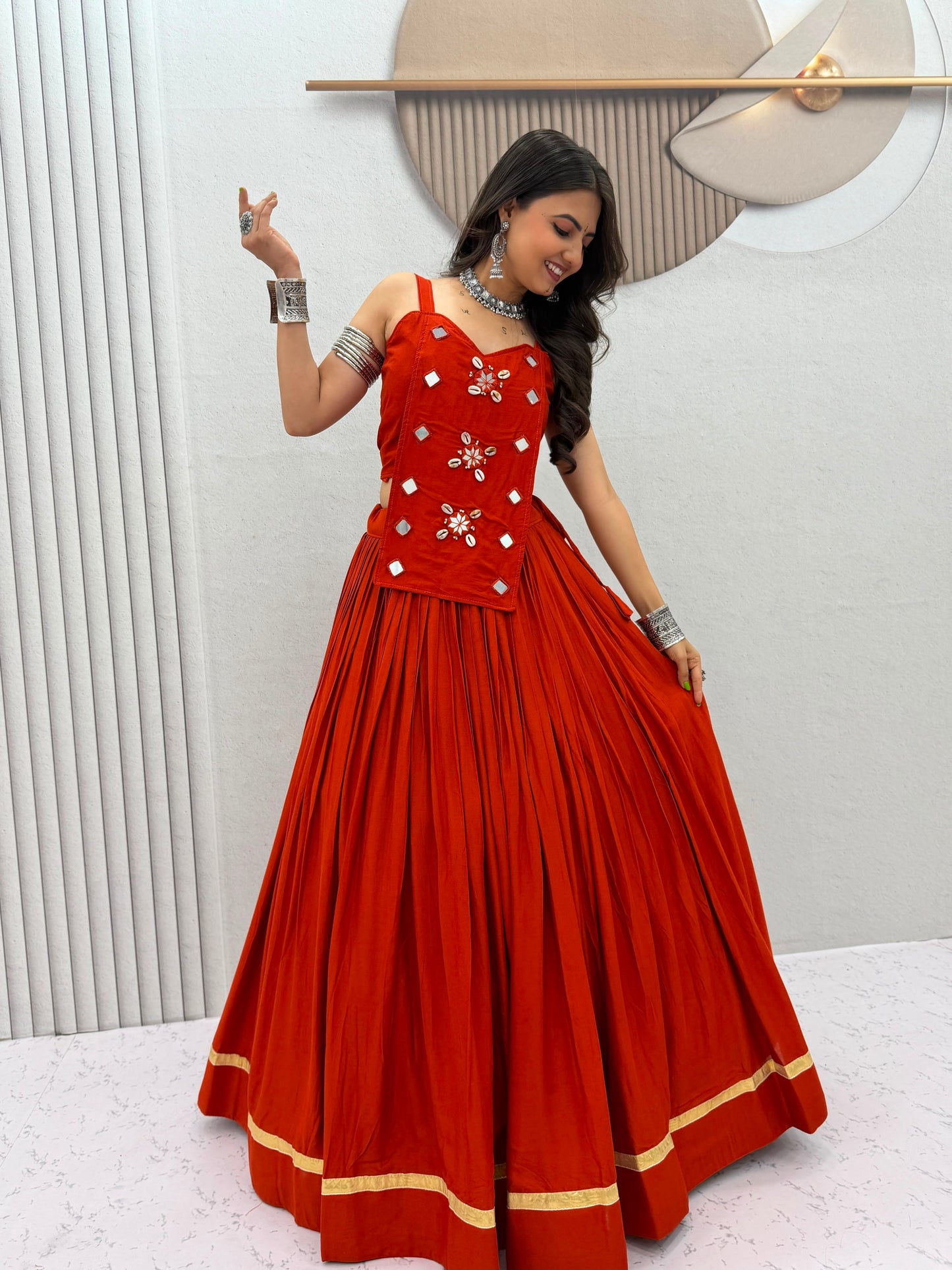 Navratri Special Lehenga Choli Set With Real Codi Detailing