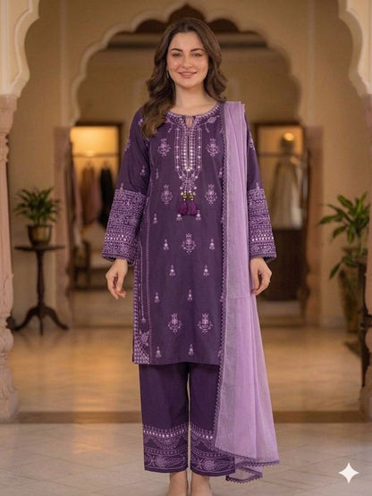 Stunning Embroidered Rayon Suit Set