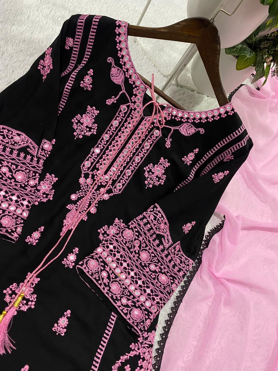 Stunning Embroidered Rayon Suit Set