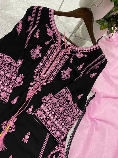 Stunning Embroidered Rayon Suit Set