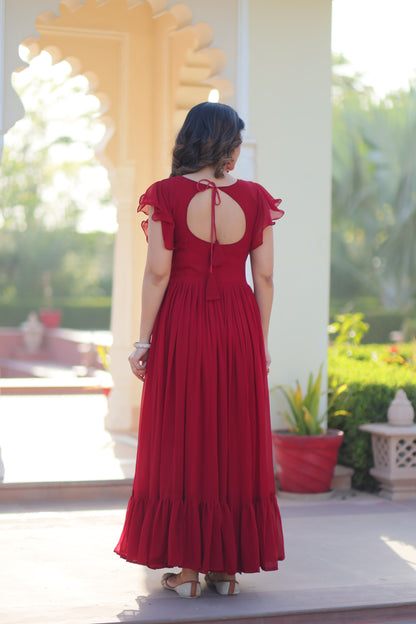 Designer Embroidered Blooming Maxi Dress