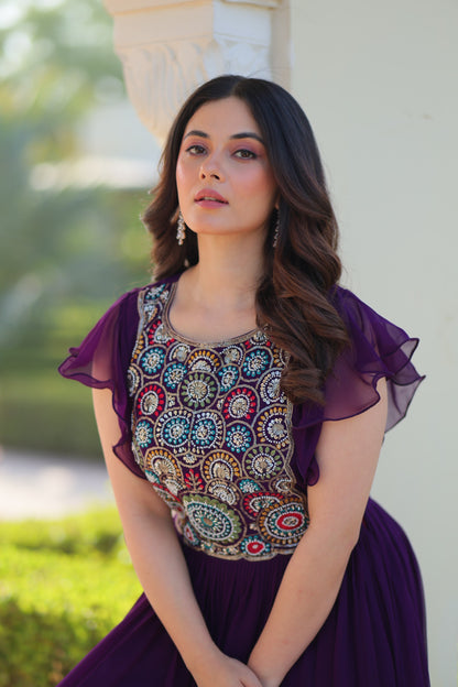 Designer Embroidered Blooming Maxi Dress