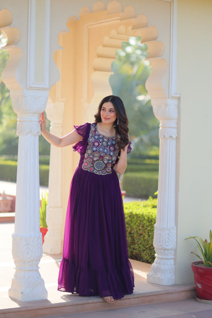 Designer Embroidered Blooming Maxi Dress