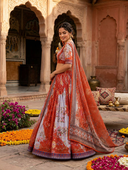 Premium Tabby Silk Embroidered Lehenga Choli Set