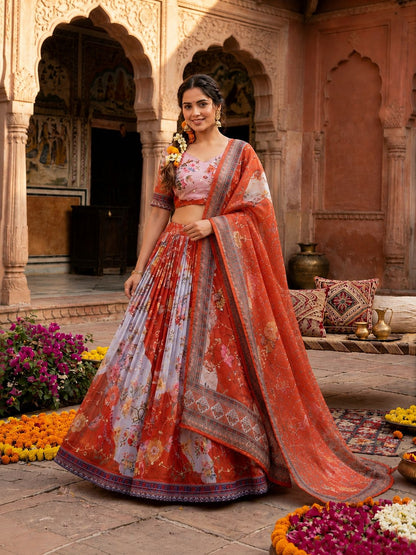 Premium Tabby Silk Embroidered Lehenga Choli Set
