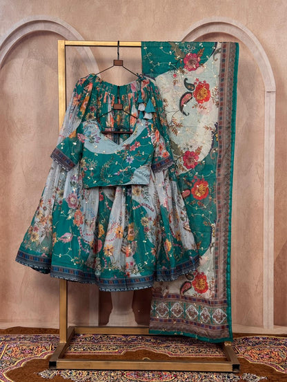 Premium Tabby Silk Embroidered Lehenga Choli Set