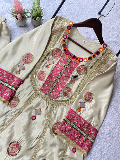 Trendy Mirror Embroidered Co-ord Set