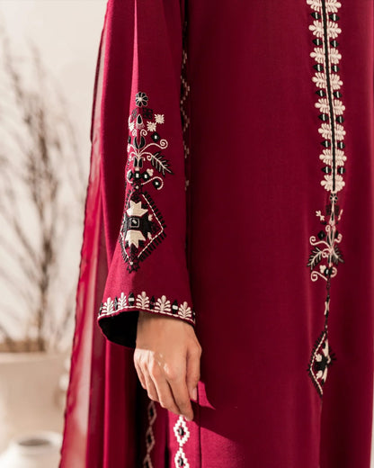 Designer Silk Suit Set With Gorgeous Embroidery